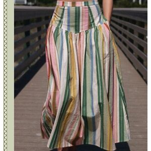 Parterre Iris Skirt in Dolce Stripe Iridian